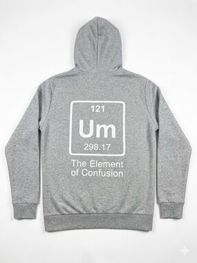 NEW FASHION Gray Elements Periodic Table Science Graphic Hoodie Sweatshirt Small